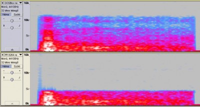 Spectrogram view of footstep sound