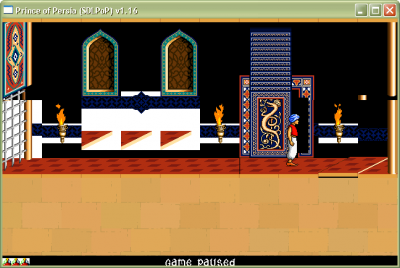 A buggy screenshot of SDLPoP with Mac graphics
