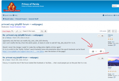 like or dislike in the forum